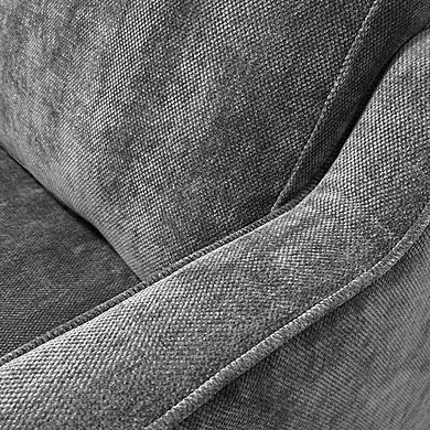 Lufeiya Modern Accent Chair, Soft Chenille Upholstered Armchair with Thick Cushion, Solid Wood Leg