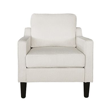 Lufeiya Modern Accent Chair, Soft Chenille Upholstered Armchair with Thick Cushion, Solid Wood Leg