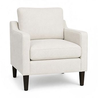 Lufeiya Modern Accent Chair, Soft Chenille Upholstered Armchair with Thick Cushion, Solid Wood Leg