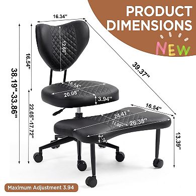 Lufeiya Ergonomic Cross-Legged Meditation Chair, ADHD Desk Chair, Height-Adjustable Cushion