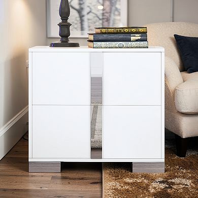 Lufeiya 2 Drawer Nightstand Bedside Table with Storage, Metal Legs