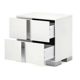 Lufeiya 2 Drawer Nightstand Bedside Table with Storage, Metal Legs