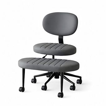 Lufeiya Ergonomic Cross Legged Office Chair with Swivel Base,Faux Fur Meditation Desk Chair