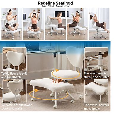 Lufeiya Ergonomic Cross-Legged Meditation Chair with Lumbar Support, ADHD Desk Chair