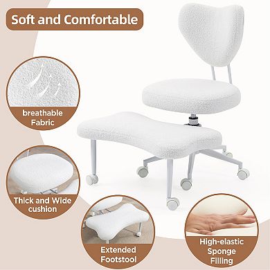 Lufeiya Ergonomic Cross-Legged Meditation Chair with Lumbar Support, ADHD Desk Chair