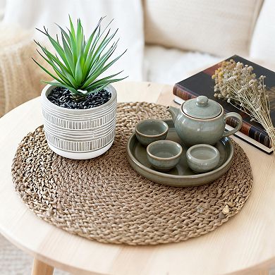 8" Farmhouse Artificial Succulent Desk Shelf Decor