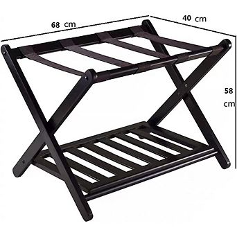 Double Tiers Luggage Holder with Shoe ShelfCasual Organization/Storage Chests for Bedroom, Hotel