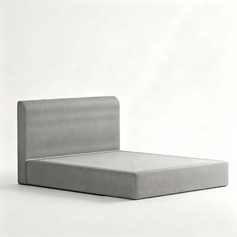 All-Foam Bed Frame with Padded Headboard, No Tools, Silent High-Resilience Foam for Dorms, Renters