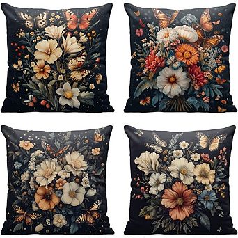 Boho Floral Butterfly Throw Pillow Covers Soft Durable Decorative Cushion Set
