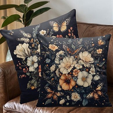 Boho Floral Butterfly Throw Pillow Covers Soft Durable Decorative Cushion Set