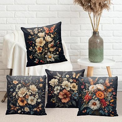 Boho Floral Butterfly Throw Pillow Covers Soft Durable Decorative Cushion Set