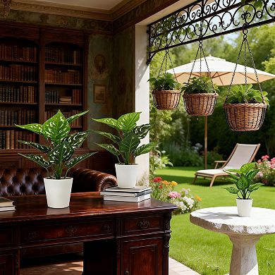 Mini Artificial Tropical Plants Desk Home Office Decor