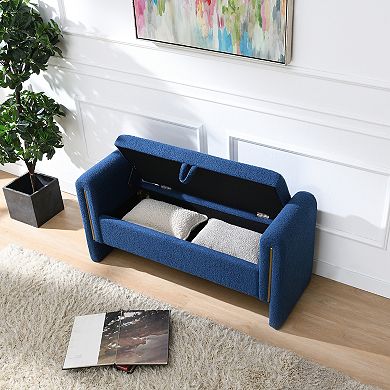 Modern teddy bed end chair with armrests and storage function, featuring soft cushions