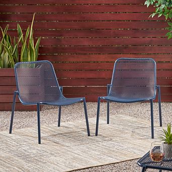 KWPZQEB Kincaid Chair Set of 2,Iron Frame Beach Chairs with Captivating Mesh Seat Design for Outdoor