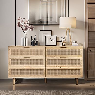 Rattan Storage Cabinet with 6-Drawers