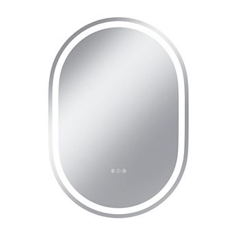 28"W x 40"H Round Frontlit Glass Bathroom Vanity Mirror Dimmable LED Fog-Free Horizontal or Vertical