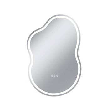 24"W x 40"H Frontlit Cloud-Shaped Glass Bathroom Vanity Mirror Dimmable LED Lights Fog-Free