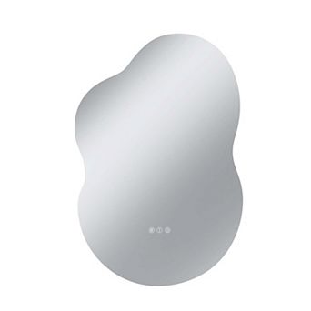 24"W x 36"H Backlit Cloud-Shaped Glass Bathroom Vanity Mirror Dimmable LED Lights Fog-Free