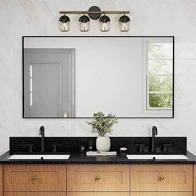 48"W x 32"H Aluminum Alloy Frame Bathroom Mirror Without Lighting Horizontal or Vertical Use
