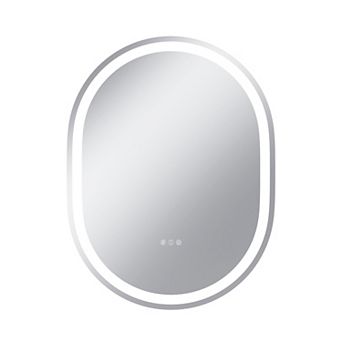 30"W x 40"H Round Frontlit Glass Bathroom Vanity Mirror Dimmable LED Fog-Free Horizontal or Vertical