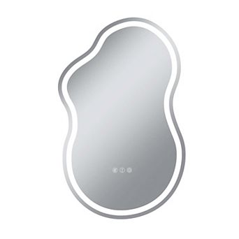 20"W x 32"H Frontlit Cloud-Shaped Glass Bathroom Vanity Mirror Dimmable LED Lights Fog-Free