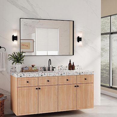 22 in. W x 30 in. H Aluminum Alloy Frame Bathroom Mirror Horizontal or Vertical Use