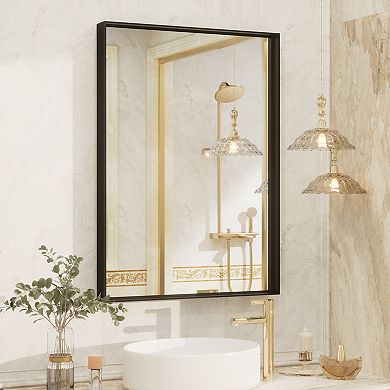 22 in. W x 30 in. H Aluminum Alloy Frame Bathroom Mirror Horizontal or Vertical Use