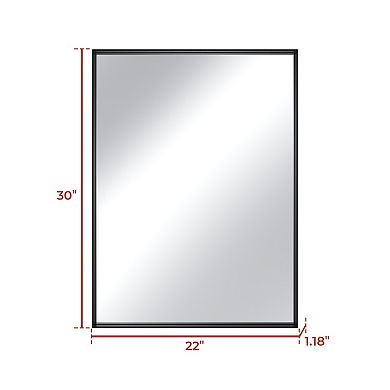 22 in. W x 30 in. H Aluminum Alloy Frame Bathroom Mirror Horizontal or Vertical Use