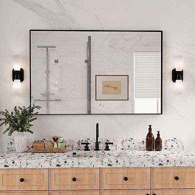 22 in. W x 30 in. H Aluminum Alloy Frame Bathroom Mirror Horizontal or Vertical Use