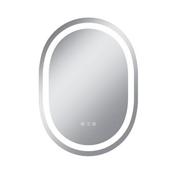 20"W x 28"H Round Frontlit Glass Bathroom Vanity Mirror Dimmable LED Fog-Free Horizontal or Vertical