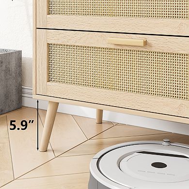 Rattan Storage Cabinet with 6 Drawers