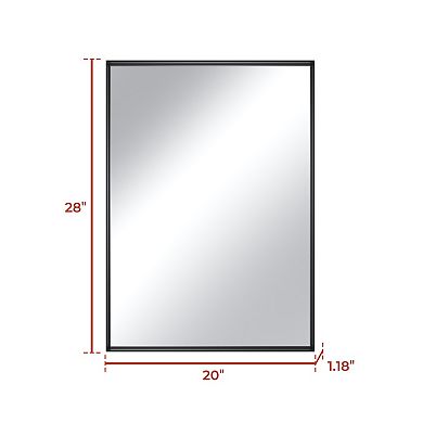 20 in. W x 28 in. H Aluminum Alloy Frame Bathroom Mirror Horizontal or Vertical Use
