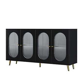 Freestanding Storage Accent Cabinet with Acrylic Doors