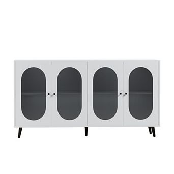 Freestanding Storage Accent Cabinet with Acrylic Doors