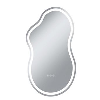 20"W x 36"H Frontlit Cloud-Shaped Glass Bathroom Vanity Mirror Dimmable LED Lights Fog-Free