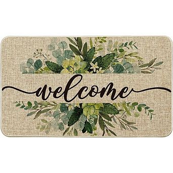 Eucalyptus Floral Low Profile Indoor Outdoor Doormat
