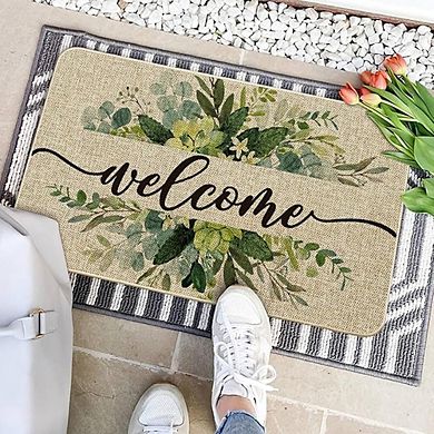 Eucalyptus Floral Low Profile Indoor Outdoor Doormat