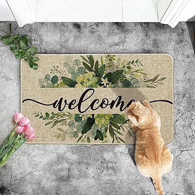 Eucalyptus Floral Low Profile Indoor Outdoor Doormat