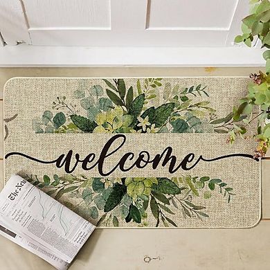 Eucalyptus Floral Low Profile Indoor Outdoor Doormat