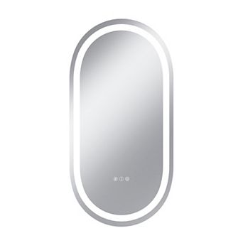 20"W x 40"H Round Frontlit Glass Bathroom Vanity Mirror Dimmable LED Fog-Free Horizontal or Vertical