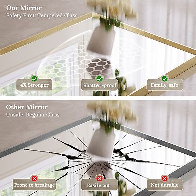 Modern Bathroom Mirror, Beveled Frame Bathroom Mirror for Over Sink, Wall Mirror for Home Decor