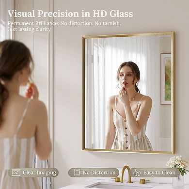 Modern Bathroom Mirror, Beveled Frame Bathroom Mirror for Over Sink, Wall Mirror for Home Decor