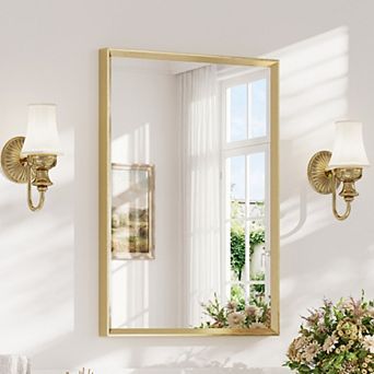 Modern Bathroom Mirror, Beveled Frame Bathroom Mirror for Over Sink, Wall Mirror for Home Decor