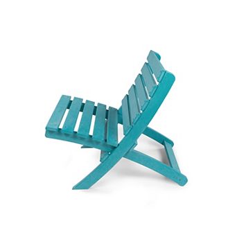 All-Weather HDPE Outdoor Folding Patio Chair, Hawaiian Blue