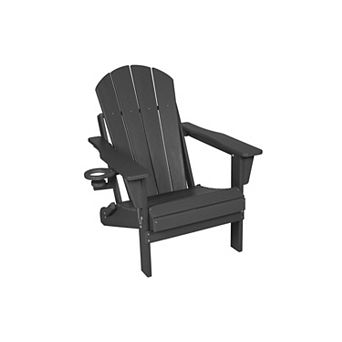 HDPE Folding Adirondack Chair with Dual Cup Holder