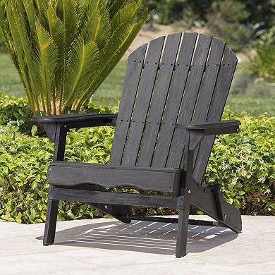 Rustic Acacia Wood Folding Adirondack Chair