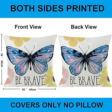 Butterfly Throw Pillow Covers Set Cotton Linen Durable Decorative Cushion Case