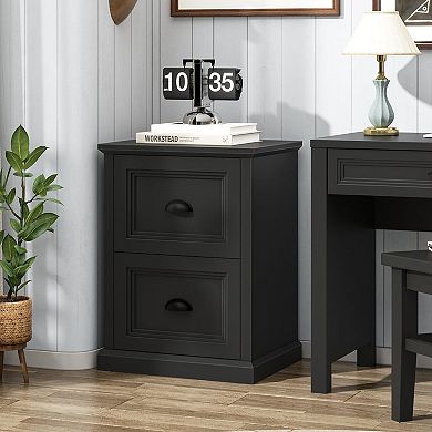 Vertical File Cabinet, Filing Cabinet with 2 File Drawers Fits Letter/A4 Size for Home Office