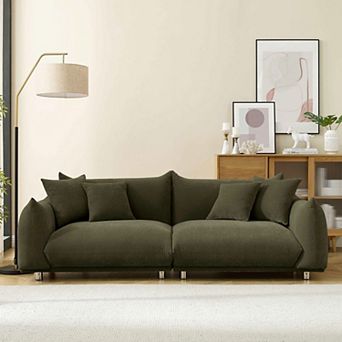 89” Modern 2-Seater Sofa Couches w/ Pillows, Loveseat Sofa for Living Room Apartment Office Bedroom