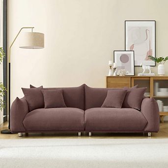 89” Modern 2-Seater Sofa Couches w/ Pillows, Loveseat Sofa for Living Room Apartment Office Bedroom